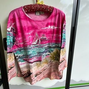Top by Take Two Size 1X Vibrant Colors